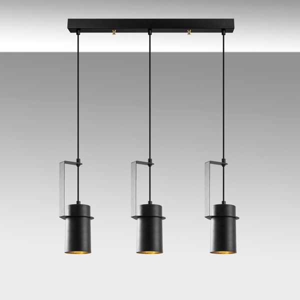 Latitude Run Whittredge 3 Light Kitchen Island Cylinder Pendant